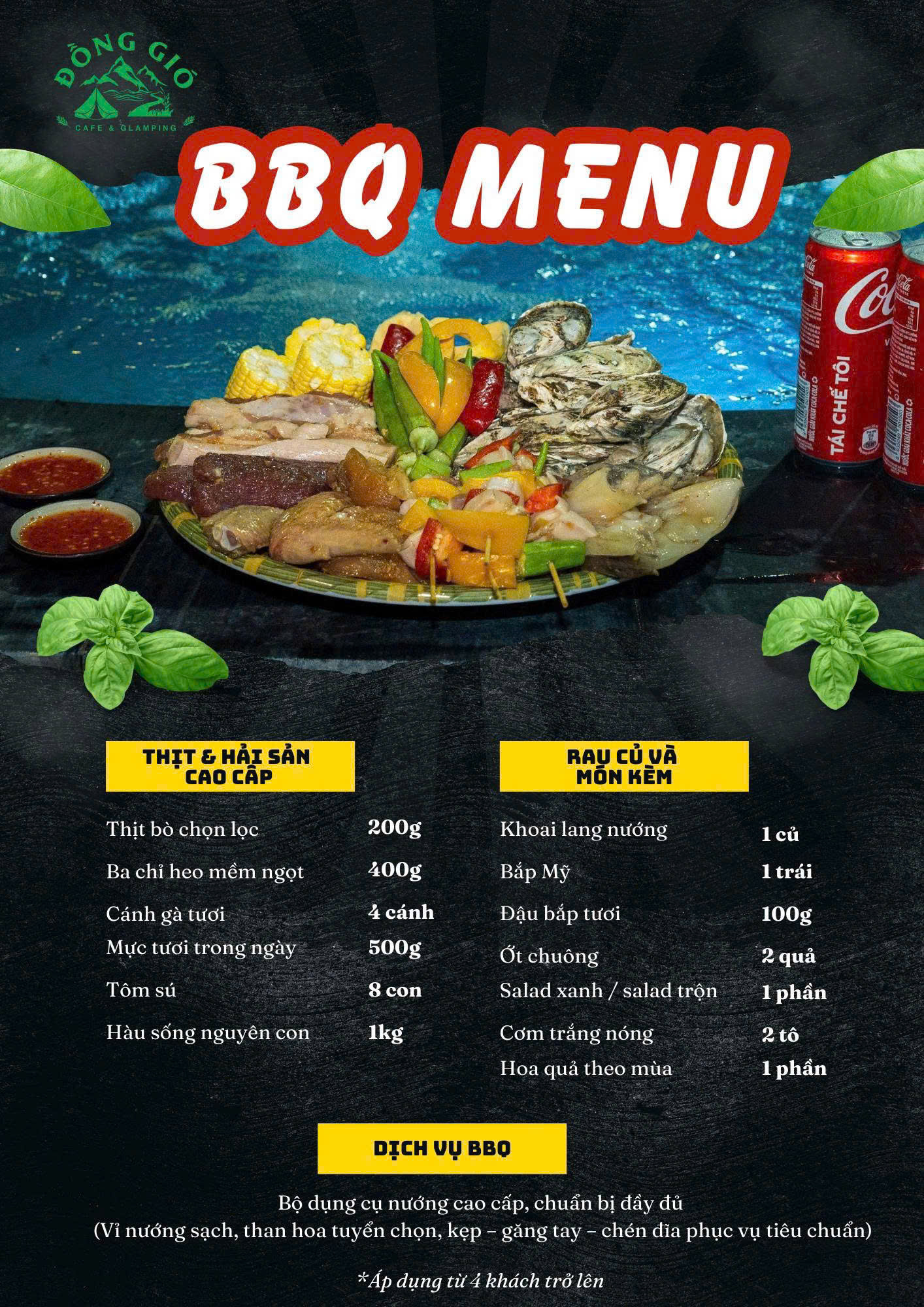 Menu BBQ Đồng Gió
