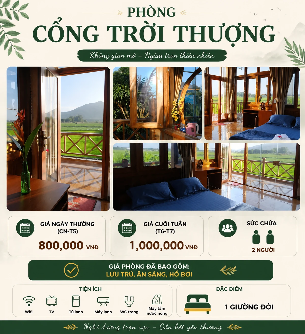 Hình ảnh Phòng 21 – View sen 2 (Cổng trời thượng) tại Đồng Gió Phước Hải